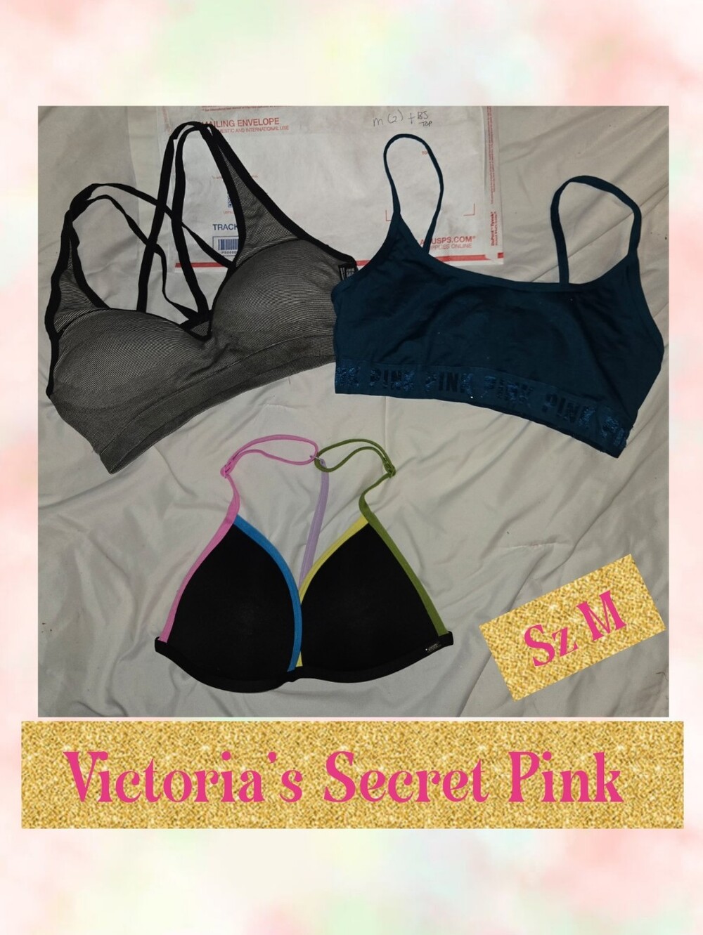 PINK Victoria's Secret Sports Bra Swim Top Lot Of 3